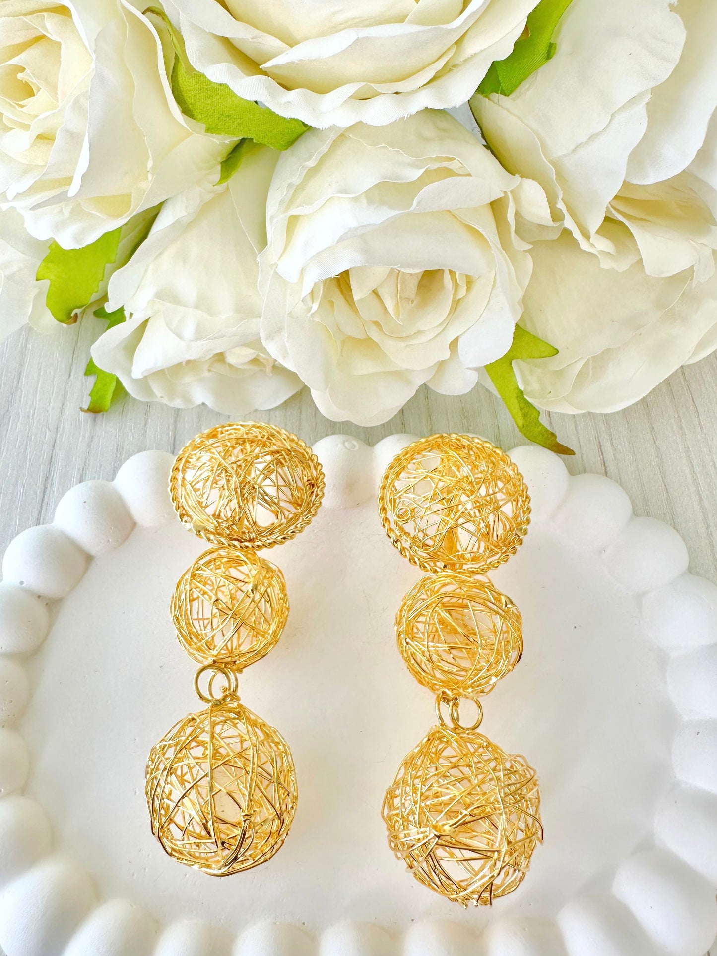 Aretes dobles nido son topos y largos